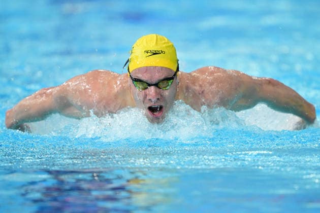 COM26 SWIMMING HEATS, Matthew Temple of Australia competes during the Men™s 200m Butterfly heats at the Glasgow 2026 Commonwealth Games at the Tollcross International Swimming Centre in Glasgow, Scotland, Monday, July 27, 2026. ( NO ARCHIVING, EDITORIAL USE ONLY Glasgow Scotland United Kingdom  Copyright: xDEANxLEWINSx 20260727117226025333