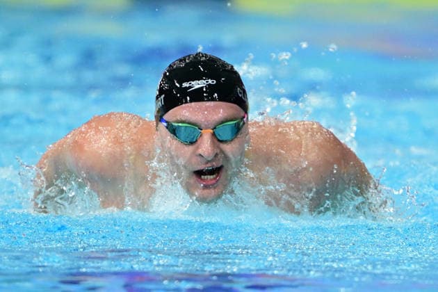COM26 SWIMMING HEATS, Lewis Clareburt of New Zealand competes during the Men™s 200m Butterfly heats at the Glasgow 2026 Commonwealth Games at the Tollcross International Swimming Centre in Glasgow, Scotland, Monday, July 27, 2026. ( NO ARCHIVING, EDITORIAL USE ONLY Glasgow Scotland United Kingdom  Copyright: xDEANxLEWINSx 20260727146662783779