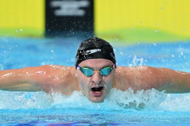 COM26 SWIMMING HEATS, Lewis Clareburt of New Zealand competes during the Men™s 200m Butterfly heats at the Glasgow 2026 Commonwealth Games at the Tollcross International Swimming Centre in Glasgow, Scotland, Monday, July 27, 2026. ( NO ARCHIVING, EDITORIAL USE ONLY Glasgow Scotland United Kingdom  Copyright: xDEANxLEWINSx 20260727184806911309