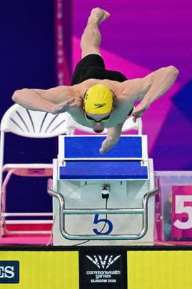 COM26 SWIMMING HEATS, Matthew Temple of Australia during the Men™s 200m Butterfly heats at the Glasgow 2026 Commonwealth Games at the Tollcross International Swimming Centre in Glasgow, Scotland, Monday, July 27, 2026. ( NO ARCHIVING, EDITORIAL USE ONLY Glasgow Scotland United Kingdom  Copyright: xDEANxLEWINSx 20260727136625850628
