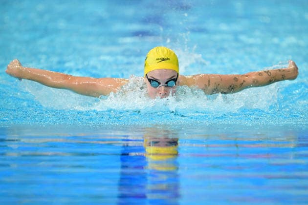 COM26 SWIMMING HEATS, Tara Kinder of Australiacompetes during the Women™s 400m Individual Medley heats at the Glasgow 2026 Commonwealth Games at the Tollcross International Swimming Centre in Glasgow, Scotland, Monday, July 27, 2026. ( NO ARCHIVING, EDITORIAL USE ONLY Glasgow Scotland United Kingdom  Copyright: xDEANxLEWINSx 20260727135362203705