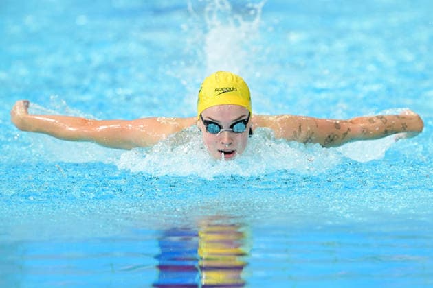 COM26 SWIMMING HEATS, Tara Kinder of Australiacompetes during the Women™s 400m Individual Medley heats at the Glasgow 2026 Commonwealth Games at the Tollcross International Swimming Centre in Glasgow, Scotland, Monday, July 27, 2026. ( NO ARCHIVING, EDITORIAL USE ONLY Glasgow Scotland United Kingdom  Copyright: xDEANxLEWINSx 20260727141272360859