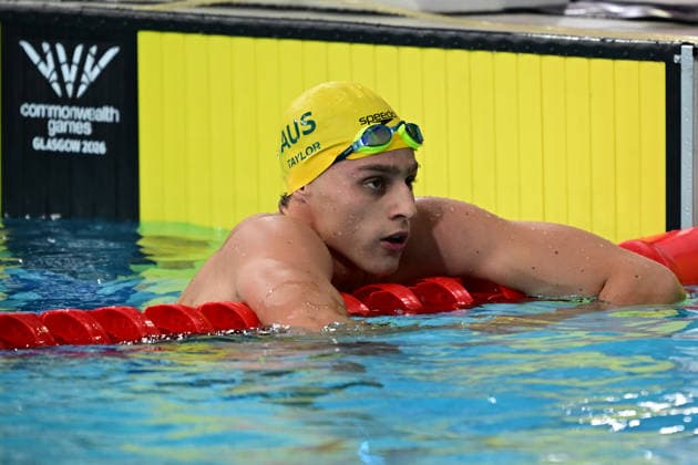 COM26 SWIMMING HEATS, Kai Taylor of Australia during the Men™s 100m Freestyle heats at the Glasgow 2026 Commonwealth Games at the Tollcross International Swimming Centre in Glasgow, Scotland, Monday, July 27, 2026. ( NO ARCHIVING, EDITORIAL USE ONLY Glasgow Scotland United Kingdom  Copyright: xDEANxLEWINSx 20260727111835344480