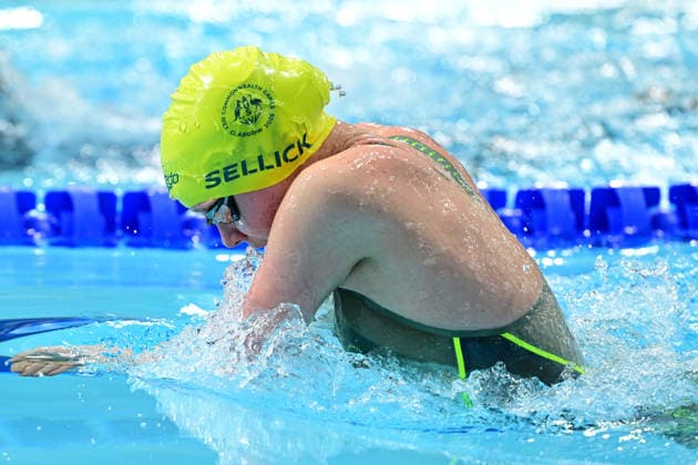 COM26 SWIMMING HEATS, Gemma Sellick of Australia during the Women™s 100m Breaststroke SB8 para heats at the Glasgow 2026 Commonwealth Games at the Tollcross International Swimming Centre in Glasgow, Scotland, Monday, July 27, 2026. ( NO ARCHIVING, EDITORIAL USE ONLY Glasgow Scotland United Kingdom  Copyright: xDEANxLEWINSx 20260727111338792731
