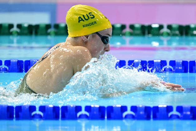 COM26 SWIMMING HEATS, Tara Kinder of Australia during the Women™s 50m Breaststroke heats at the Glasgow 2026 Commonwealth Games at the Tollcross International Swimming Centre in Glasgow, Scotland, Monday, July 27, 2026. ( NO ARCHIVING, EDITORIAL USE ONLY Glasgow Scotland United Kingdom  Copyright: xDEANxLEWINSx 20260727129965355873