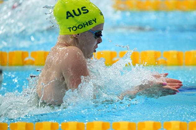 COM26 SWIMMING HEATS, Sienna Toohey of Australia during the Women™s 50m Breaststroke heats at the Glasgow 2026 Commonwealth Games at the Tollcross International Swimming Centre in Glasgow, Scotland, Monday, July 27, 2026. ( NO ARCHIVING, EDITORIAL USE ONLY Glasgow Scotland United Kingdom  Copyright: xDEANxLEWINSx 20260727130647211685