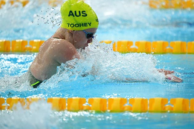 COM26 SWIMMING HEATS, Sienna Toohey of Australia during the Women™s 50m Breaststroke heats at the Glasgow 2026 Commonwealth Games at the Tollcross International Swimming Centre in Glasgow, Scotland, Monday, July 27, 2026. ( NO ARCHIVING, EDITORIAL USE ONLY Glasgow Scotland United Kingdom  Copyright: xDEANxLEWINSx 20260727199059327229