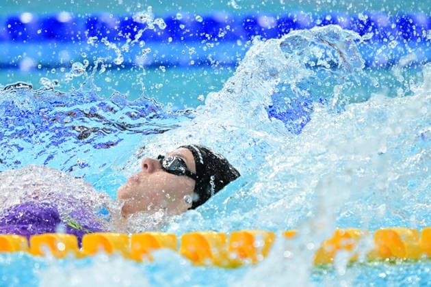 COM26 SWIMMING HEATS, Savannah-Eve Martin of New Zealand during the Women™s 50m Backstroke heats at the Glasgow 2026 Commonwealth Games at the Tollcross International Swimming Centre in Glasgow, Scotland, Monday, July 27, 2026. ( NO ARCHIVING, EDITORIAL USE ONLY Glasgow Scotland United Kingdom  Copyright: xDEANxLEWINSx 20260727178512986173