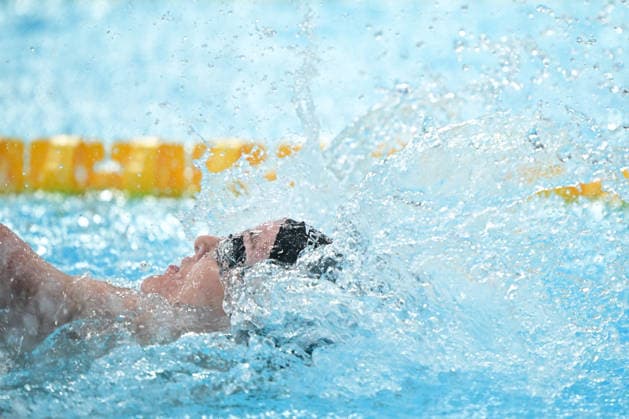 COM26 SWIMMING HEATS, Amber George of New Zealand during the Women™s 50m Backstroke heats at the Glasgow 2026 Commonwealth Games at the Tollcross International Swimming Centre in Glasgow, Scotland, Monday, July 27, 2026. ( NO ARCHIVING, EDITORIAL USE ONLY Glasgow Scotland United Kingdom  Copyright: xDEANxLEWINSx 20260727190879134300