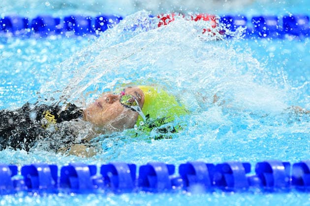 COM26 SWIMMING HEATS, Joanna Chen of Papua New Guinea during the Women™s 50m Backstroke heats at the Glasgow 2026 Commonwealth Games at the Tollcross International Swimming Centre in Glasgow, Scotland, Monday, July 27, 2026. ( NO ARCHIVING, EDITORIAL USE ONLY Glasgow Scotland United Kingdom  Copyright: xDEANxLEWINSx 20260727111215211355