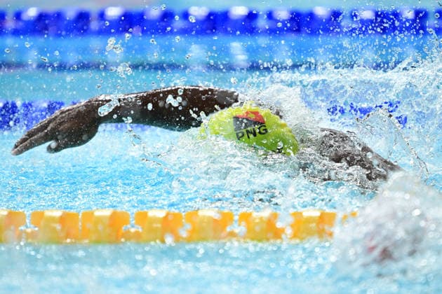 COM26 SWIMMING HEATS, Josh Tarere of Papua New Guinea during the Men™s 100m Freestyle heats at the Glasgow 2026 Commonwealth Games at the Tollcross International Swimming Centre in Glasgow, Scotland, Monday, July 27, 2026. ( NO ARCHIVING, EDITORIAL USE ONLY Glasgow Scotland United Kingdom  Copyright: xDEANxLEWINSx 20260727164900281720