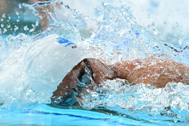 COM26 SWIMMING HEATS, Hansel McCaig of Fiji during the Men™s 100m Freestyle heats at the Glasgow 2026 Commonwealth Games at the Tollcross International Swimming Centre in Glasgow, Scotland, Monday, July 27, 2026. ( NO ARCHIVING, EDITORIAL USE ONLY Glasgow Scotland United Kingdom  Copyright: xDEANxLEWINSx 20260727158360360490