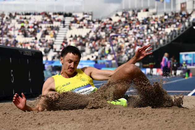 COM26 ATHLETICS, Chris Mitrevski of Australia competes in the Men s Long Jump Qualifying during the Glasgow 2026 Commonwealth Games at Scotstoun Stadium in Glasgow, Scotland, Monday, July 27, 2026. ( NO ARCHIVING, EDITORIAL USE ONLY Glasgow United Kingdom  Copyright: xJOELxCARRETTx 20260727194232883213