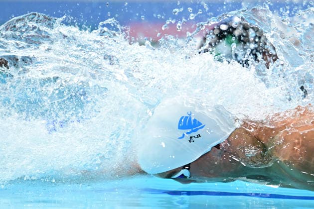 COM26 SWIMMING HEATS, David Young of Fiji during the Men™s 100m Freestyle heats at the Glasgow 2026 Commonwealth Games at the Tollcross International Swimming Centre in Glasgow, Scotland, Monday, July 27, 2026. ( NO ARCHIVING, EDITORIAL USE ONLY Glasgow Scotland United Kingdom  Copyright: xDEANxLEWINSx 20260727144416853705