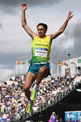 COM26 ATHLETICS, Chris Mitrevski of Australia competes in the Men s Long Jump Qualifying during the Glasgow 2026 Commonwealth Games at Scotstoun Stadium in Glasgow, Scotland, Monday, July 27, 2026. ( NO ARCHIVING, EDITORIAL USE ONLY Glasgow United Kingdom  Copyright: xJOELxCARRETTx 20260727164558955243