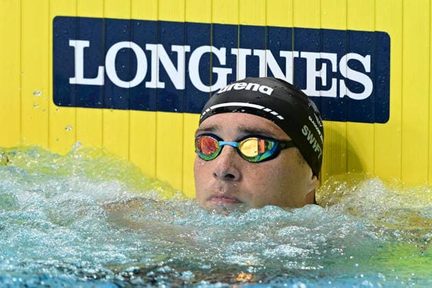 COM26 SWIMMING HEATS, Carter Swift of New Zealand during the Men™s 100m Freestyle heats at the Glasgow 2026 Commonwealth Games at the Tollcross International Swimming Centre in Glasgow, Scotland, Monday, July 27, 2026. ( NO ARCHIVING, EDITORIAL USE ONLY Glasgow Scotland United Kingdom  Copyright: xDEANxLEWINSx 20260727181603012865