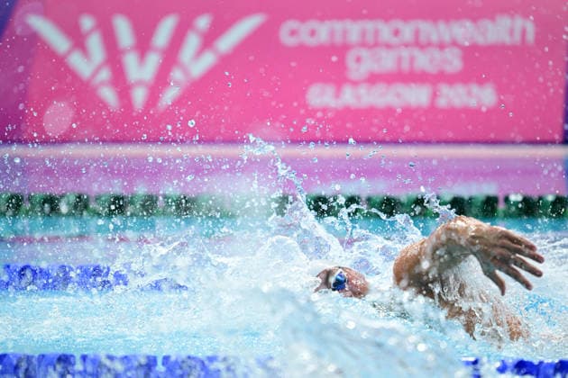 COM26 SWIMMING HEATS, David Young of Fiji during the Men™s 100m Freestyle heats at the Glasgow 2026 Commonwealth Games at the Tollcross International Swimming Centre in Glasgow, Scotland, Monday, July 27, 2026. ( NO ARCHIVING, EDITORIAL USE ONLY Glasgow Scotland United Kingdom  Copyright: xDEANxLEWINSx 20260727196331168635
