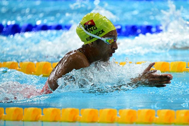 COM26 SWIMMING HEATS, Roxanne Kirarock of Papua New Guinea during the Women™s 50m Breaststroke heats at the Glasgow 2026 Commonwealth Games at the Tollcross International Swimming Centre in Glasgow, Scotland, Monday, July 27, 2026. ( NO ARCHIVING, EDITORIAL USE ONLY Glasgow Scotland United Kingdom  Copyright: xDEANxLEWINSx 20260727132713857072