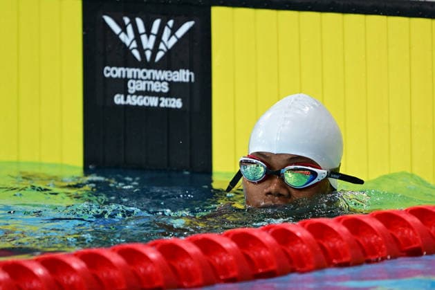 COM26 SWIMMING HEATS, Loise Bently of Solomon Islands during the Women™s 50m Breaststroke heats at the Glasgow 2026 Commonwealth Games at the Tollcross International Swimming Centre in Glasgow, Scotland, Monday, July 27, 2026. ( NO ARCHIVING, EDITORIAL USE ONLY Glasgow Scotland United Kingdom  Copyright: xDEANxLEWINSx 20260727110729232893
