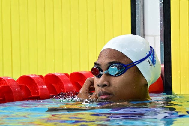 COM26 SWIMMING HEATS, Kelera Mudunasoko of Fiji during the Women™s 50m Breaststroke heats at the Glasgow 2026 Commonwealth Games at the Tollcross International Swimming Centre in Glasgow, Scotland, Monday, July 27, 2026. ( NO ARCHIVING, EDITORIAL USE ONLY Glasgow Scotland United Kingdom  Copyright: xDEANxLEWINSx 20260727117106918171