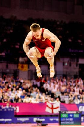 GLASGOW, SCOTLAND - JULY 27: Luke WHITEHOUSE of England competes and comes first in the Men’s Floor Exercise Final at The Arena, Glasgow on July 27, 2026 in Glasgow, Scotland. (Photo by Claire Jeffrey Sports Press Photo)  Copyright: xClairexJeffreyx xSPPx Sportspressphoto_SPR197837
