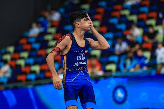 U17, U 17 Wrestling World Championships 48kg GR - Ali Morteza Esmaeili Leivesi (IRI) *** U17 Wrestling World Championships, 48 kg, Greco-Roman: Ali Morteza Esmaeili Leivesi (IRI) Copyright: xUnitedxWorldxWrestlingx xAmirrezx UWW-U17-WC-BAKU-2026