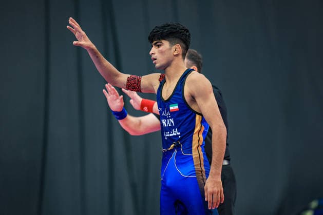 U17, U 17 Wrestling World Championships 48kg GR - Ali Morteza Esmaeili Leivesi (IRI) *** U17 Wrestling World Championships, 48 kg, Greco-Roman: Ali Morteza Esmaeili Leivesi (IRI) Copyright: xUnitedxWorldxWrestlingx xAmirrezx UWW-U17-WC-BAKU-2026