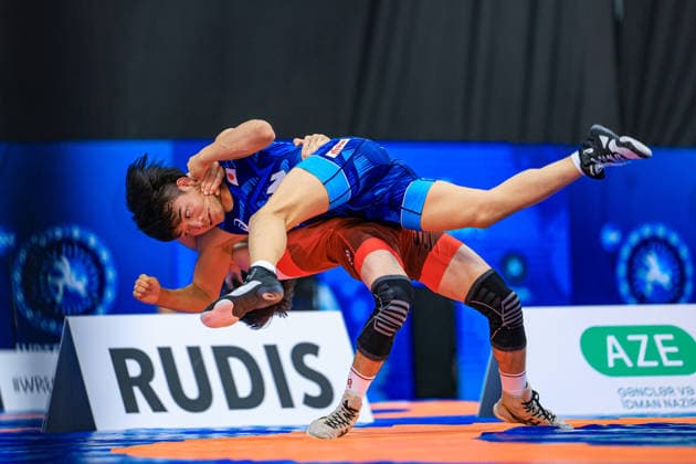 U17, U 17 Wrestling World Championships 55kg GR - Edem Paiziev (RUS) df. Hiroki Tazawa (JPN) *** U17 Wrestling World Championships, 55 kg Greco-Roman: Edem Paiziev (RUS) defeated Hiroki Tazawa (JPN) Copyright: xUnitedxWorldxWrestlingx xAmirrezx UWW-U17-WC-BAKU-2026