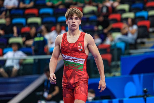 U17, U 17 Wrestling World Championships 55kg GR - Keve Vazul Kovacs (HUN) *** U17 Wrestling World Championships, 55 kg Greco-Roman, Keve Vazul Kovacs (HUN) Copyright: xUnitedxWorldxWrestlingx xAmirrezx UWW-U17-WC-BAKU-2026