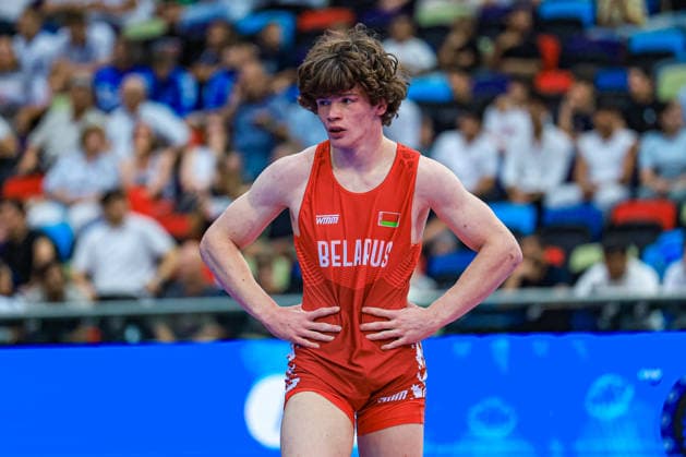 U17, U 17 Wrestling World Championships 65kg GR - Andrei Mayeuski (BLR) *** U17 Wrestling World Championships, 65 kg Greco-Roman: Andrei Mayeuski (BLR) Copyright: xUnitedxWorldxWrestlingx xAmirrezx UWW-U17-WC-BAKU-2026