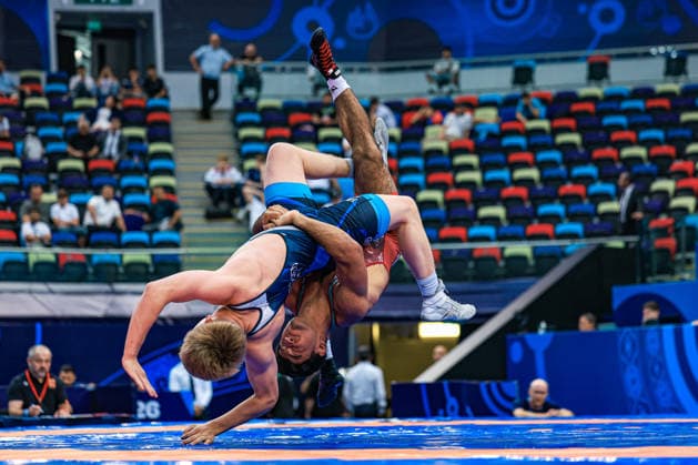 U17, U 17 Wrestling World Championships 80kg GR - Abdulaziz Kholmirzaev (UZB) df. Jalo Aarne Ketonen (FIN) *** U17 Wrestling World Championships, 80 kg, Greco-Roman: Abdulaziz Kholmirzaev (UZB) def. Jalo Aarne Ketonen (FIN) Copyright: xUnitedxWorldxWrestlingx xAmirrezx UWW-U17-WC-BAKU-2026