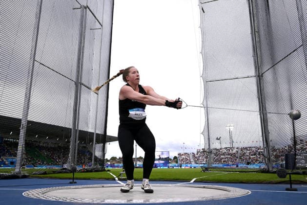 COM26 ATHLETICS, Lauren Bruce of New Zealand competes in the Women s Hammer Throw Qualifying during the Glasgow 2026 Commonwealth Games at Scotstoun Stadium in Glasgow, Scotland, Monday, July 27, 2026. ( NO ARCHIVING, EDITORIAL USE ONLY Glasgow United Kingdom  Copyright: xJOELxCARRETTx 20260727145564882126