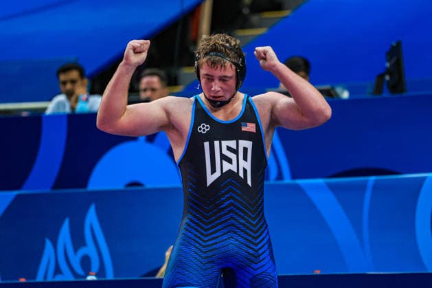 U17, U 17 Wrestling World Championships 110kg GR - Bruno Roger Pallone (USA) *** U17 Wrestling World Championships, 110 kg Greco-Roman: Bruno Roger Pallone, USA Copyright: xUnitedxWorldxWrestlingx xAmirrezx UWW-U17-WC-BAKU-2026