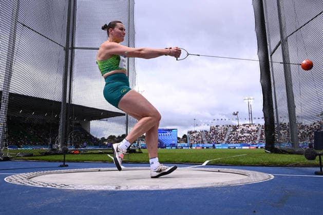 COM26 ATHLETICS, Stephanie Ratcliffe of Australia competes in the Women s Hammer Throw Qualifying during the Glasgow 2026 Commonwealth Games at Scotstoun Stadium in Glasgow, Scotland, Monday, July 27, 2026. ( NO ARCHIVING, EDITORIAL USE ONLY Glasgow United Kingdom  Copyright: xJOELxCARRETTx 20260727121071731257