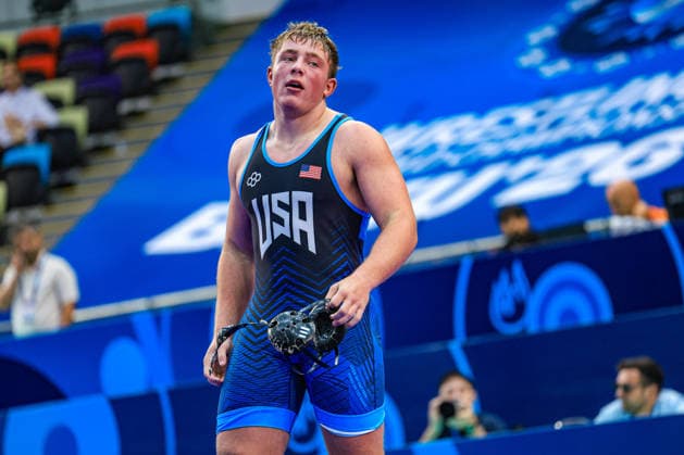 U17, U 17 Wrestling World Championships 110kg GR - Bruno Roger Pallone (USA) *** U17 Wrestling World Championships, 110 kg Greco-Roman: Bruno Roger Pallone, USA Copyright: xUnitedxWorldxWrestlingx xAmirrezx UWW-U17-WC-BAKU-2026