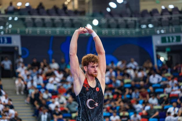 U17, U 17 Wrestling World Championships 80kg GR - Abdulhalik Bal (TUR) *** U17 Wrestling World Championships, 80 kg Greco-Roman: Abdulhalik Bal (TUR) Copyright: xUnitedxWorldxWrestlingx xAmirrezx UWW-U17-WC-BAKU-2026