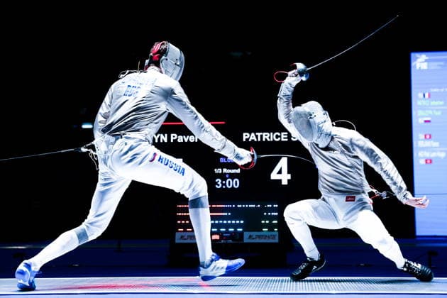 CHINA, HONG KONG - JULY 27, 2026: Russia s Pavel Graudyn (L) and France s Sebastien Patrice compete in the men s individual sabre event at the 2026 Kerry Fencing World Championships 2026 Fencing World Championships In Hong Kong  - ZUMAt113 20260727_zaa_t113_247 Copyright: xMikhailxSinitsynx