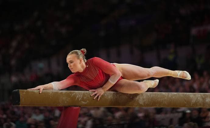Elsabeth Black of Canada performs on the Beam during the third rotation of the Artistic Gymnastics Women s All-Around Final. Glasgow 2026 Commonwealth Games, Day Four, Glasgow, Scotland, UK - 26 Jul 2026Glasgow Scotland United Kingdom  Copyright: xStuartxWallace Shutterstockx 17005518ca