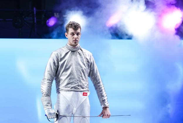 CHINA, HONG KONG - JULY 27, 2026: Russia s Pavel Graudyn during the men s individual sabre event at the 2026 Kerry Fencing World Championships. Mikhail Sinitsyn TASS  95535608