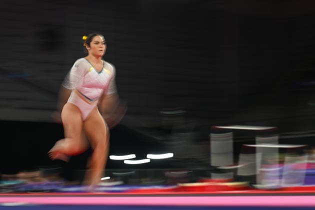 COM26 ARTISTIC GYMNASTICS, Georgia Godwin of Australia competes in the Artistic Gymnastics Women™s Vault Final during the Glasgow 2026 Commonwealth Games at the Glasgow International Arena in Glasgow, Scotland, Monday, July 27, 2026. ( NO ARCHIVING, EDITORIAL USE ONLY Glasgow Scotland United Kingdom  Copyright: xLUKASxCOCHx 20260727168895553255