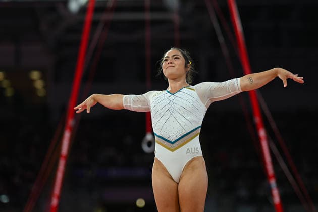 COM26 ARTISTIC GYMNASTICS, Georgia Godwin of Australia competes in the Artistic Gymnastics Women™s Vault Final during the Glasgow 2026 Commonwealth Games at the Glasgow International Arena in Glasgow, Scotland, Monday, July 27, 2026. ( NO ARCHIVING, EDITORIAL USE ONLY Glasgow Scotland United Kingdom  Copyright: xLUKASxCOCHx 20260727174694159823