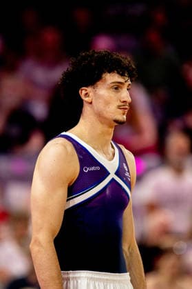 GLASGOW, SCOTLAND - JULY 27: Reuben WARD of SCOTLAND competes in the Men’s Floor Exercise Final at The Arena, Glasgow on July 27, 2026 in Glasgow, Scotland. (Photo by Claire Jeffrey Sports Press Photo)  Copyright: xClairexJeffreyx xSPPx Sportspressphoto_SPR197845