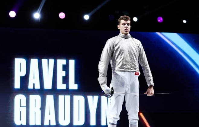 CHINA, HONG KONG - JULY 27, 2026: Russia s Pavel Graudyn during the men s individual sabre event at the 2026 Kerry Fencing World Championships 2026 Fencing World Championships In Hong Kong  - ZUMAt113 20260727_zaa_t113_283 Copyright: xMikhailxSinitsynx