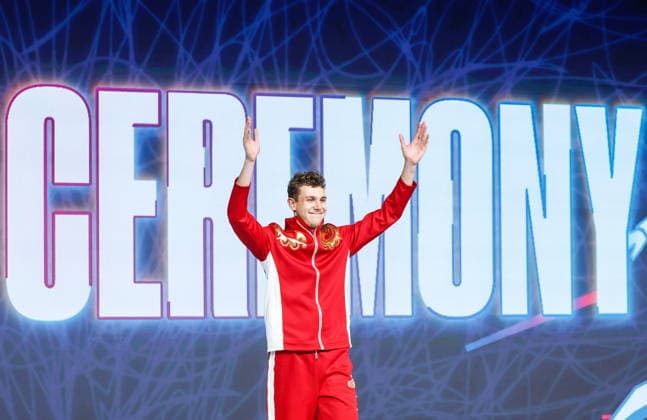 CHINA, HONG KONG - JULY 27, 2026: 1st placed Pavel Graudyn of Russia attends the award ceremony for the men s individual sabre event at the 2026 Kerry Fencing World Championships 2026 Fencing World Championships In Hong Kong  - ZUMAt113 20260727_zaa_t113_311 Copyright: xMikhailxSinitsynx