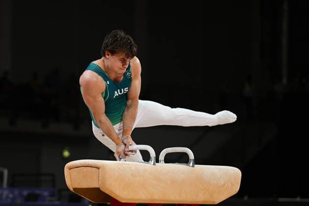 COM26 ARTISTIC GYMNASTICS, Jesse Moore of Australia competes in the Artistic Gymnastics Men™s Pommel Horse Final during the Glasgow 2026 Commonwealth Games at the Glasgow International Arena in Glasgow, Scotland, Monday, July 27, 2026. ( NO ARCHIVING, EDITORIAL USE ONLY Glasgow Scotland United Kingdom  Copyright: xLUKASxCOCHx 20260728163825264319