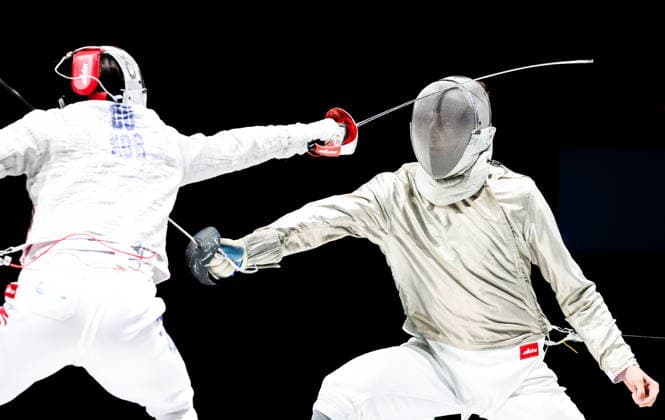 CHINA, HONG KONG - JULY 27, 2026: South Korea s Gyeong-dong Do (L) and Russia s Pavel Graudyn compete in a men s individual sabre event at the 2026 Kerry Fencing World Championships 2026 Fencing World Championships In Hong Kong  - ZUMAt113 20260727_zaa_t113_322 Copyright: xMikhailxSinitsynx