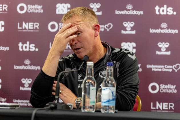 Heart of Midlothian manager Wouter Vrancken Speak to the press ahead of the clash with Sturm Graz Heart of Midlothian press conference, PK, Pressekonferenz ahead of their UEFA Champions League Qualifier, Football, Tynecastle Park, Edinburgh, Scotland, UK - 27 Jul 2026Edinburgh Oriam Scotland United Kingdom  Copyright: xAlanxRennie Shutterstockx 17015679r