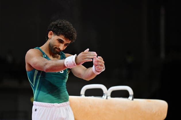 COM26 ARTISTIC GYMNASTICS, Ritam Malik of Australia reacts as he competes in the Artistic Gymnastics Men™s Pommel Horse Final during the Glasgow 2026 Commonwealth Games at the Glasgow International Arena in Glasgow, Scotland, Monday, July 27, 2026. ( NO ARCHIVING, EDITORIAL USE ONLY Glasgow Scotland United Kingdom  Copyright: xLUKASxCOCHx 20260728144263110670
