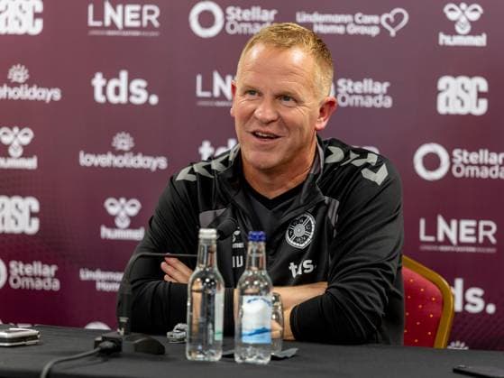 Heart of Midlothian manager Wouter Vrancken Speak to the press ahead of the clash with Sturm Graz Heart of Midlothian press conference, PK, Pressekonferenz ahead of their UEFA Champions League Qualifier, Football, Tynecastle Park, Edinburgh, Scotland, UK - 27 Jul 2026Edinburgh Oriam Scotland United Kingdom  Copyright: xAlanxRennie Shutterstockx 17015679f