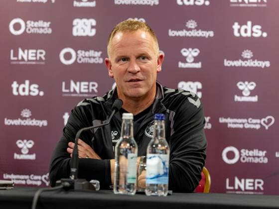 Heart of Midlothian manager Wouter Vrancken Speak to the press ahead of the clash with Sturm Graz Heart of Midlothian press conference, PK, Pressekonferenz ahead of their UEFA Champions League Qualifier, Football, Tynecastle Park, Edinburgh, Scotland, UK - 27 Jul 2026Edinburgh Oriam Scotland United Kingdom  Copyright: xAlanxRennie Shutterstockx 17015679i
